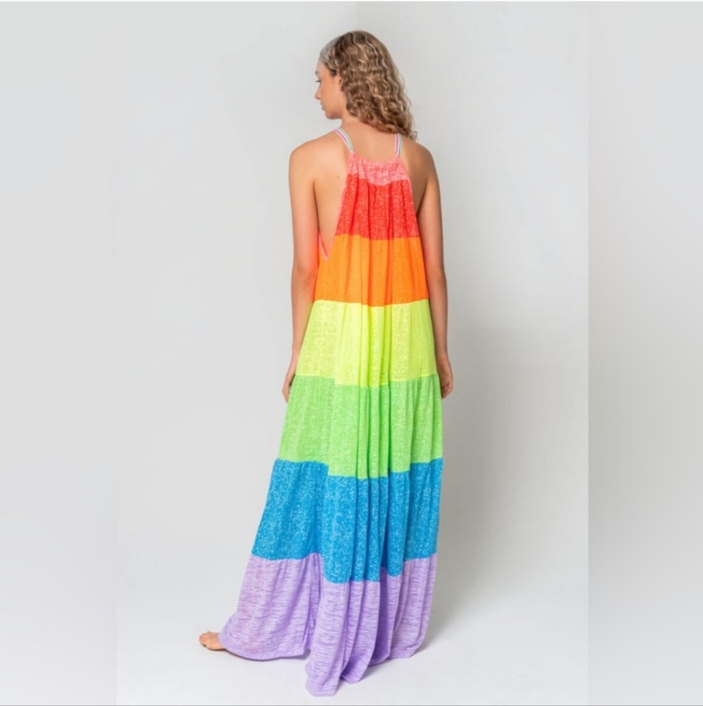 Pitusa Colorblock Maxi Halter Dress Standard Size (M/L/XL) (US sizes 6-14) - Picture 3 of 10